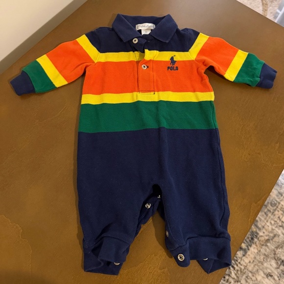 Ralph Lauren Other - Ralph Lauren baby boy 3m striped cotton mesh one-piece